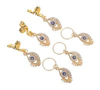 Generic 6 Pcs Hair Jewelry for Braids Dreadlock Spiral Rings with Evil Eye Pendants Alloy Material Smooth Surface and Edges Safe for Women Birthday and New Year Accessories