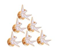 Generic 6 Pcs Origami Crane Brooches Cute Metal Lapel Pins for Women Unique Cartoon Badge for Backpacks Jackets and Fashion Accessories Creative Idea