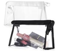 Generic 6 Pcs PVC Travel Makeup Bags Zipper, Portable Toiletry Carry Pouches for Vacation, Business and Home Storage, Black and White Set