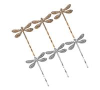 Generic 6 Pcs Vintage Dragonfly Hair Clips Set, Small Metal Bobby Pins with Retro Silver Gold Finish, Decorative Hair Accessories for Women, Suitable for Everyday and Evening Styling