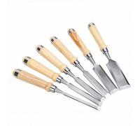 Generic 6 Piece Wood Chisel Set, 8mm 14mm 16mm 18mm 30mm 38mm CRV Steel Bevel Chisels with Ergonomic Wooden Handle and Blade Covers, for Woodworking, Carving, Carpentry