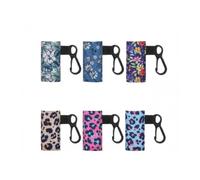 Generic 6 Pieces Lip Balm Pouch Holder Sleeve Soft Elastic with Clasp for Secure Tube Storage and Easy Hanging Suitable for Commuting Errands, 4.5 1cm, Leopard Print Floral 6-Piece Set
