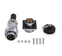 Generic 6 Pin Aviation Connector Zinc Alloy Durable Plug and Socket for Aerospace and Industrial Use, 500V, 5/25A