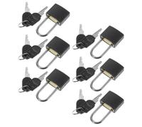 Generic 6 Sets Keyed Padlocks for Boxes and Wooden Treasure Chests, Black Copper Alloy Locks with Brushed Process Finish, Easy to Use Padlock Set for Office and Shopping Mall