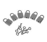Generic 6 Sets Small Travel Padlock with Keys for Suitcases and Toolboxes, Compact Zinc Alloy Bag Lock Providing Enhanced Security for Travel and Office Use