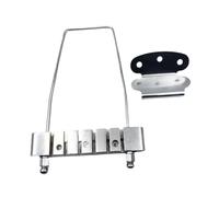 Generic 6-string Electric Guitar Bridge with Metal Tailpiece And Adjustable Fretboard. Replacement Component for Jazz Guitar, Suitable for Guitars, Silver