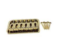 Generic 6 String Guitar Fixed Bridge,Metal String through Body,Hardtail Bridge for Electric Guitar, Gold