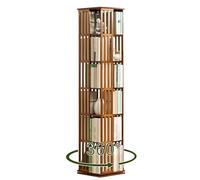 Generic 6-Tier Bamboo Rotating Bookshelf, Modern Style, 360° Revolving Bookcase for Bedrooms, Living Rooms, Study, Office