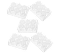 Generic 6 Well Reaction Plates Prevent Reagent Evaporation 5pcs with Lids and Flat Bottom Simple to Clean, for Laboratory Research and School Chemistry Experiments
