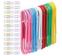 Generic 60pcs Paperclips Plastic Coated Small Office School Supplies Decorative Clips Bookmarks for Files and Planners Random Color