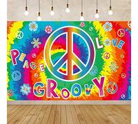 Generic 60's Carnival Groovy Party Decoration Banner Hippie Groovy Theme Party Photography Background 72.8 X 43.3 Inch