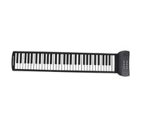 Generic 61 Keys Portable Keyboard Versatile Electronic Hand Roll Piano for Children Beginners Black White Silicone