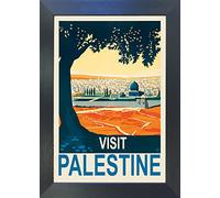 'Generic' #63 Visit Palestine - Vintage Travel Poster - A4 A3 A2 - Quality Prints … (Black Frame, A4)
