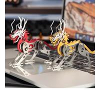 generic 68 PCS 3D Metal Ya-Zi Model puzzles Kit, Ancient Chinese divine creaturs 3D DIY Handmade Model, Metal models for adults to build