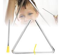 Generic 6in Musical Instrument Steel Triangle with Yellow Hanger, Excellent Sound Quality for Early Childhood Music Education