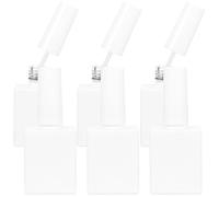 Generic 6pcs 10ml Empty Nail Polish Bottles with Bright White Caps and Brush Refillable Glass Containers for Travel and Nail Gel Mixing