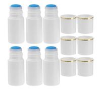 Generic 6pcs 20ml Sponge Head Medicine Bottles White Cap and Gold Line, Refillable Liquid Sub Packaging Containers for Cosmetic and External Use