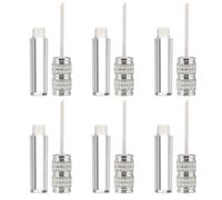 Generic 6pcs 5ml DIY Lip Gloss Bottles Plastic Lip Gloss Containers Empty with Leak-proof Design and Brush Head Attached to Lid Lightweight Silver Balm Tubes for Travel and Personal Use