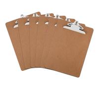 Generic 6pcs A4 Size Clipboards Writing Support Hardboard MDF Document Holder Butterfly Clip Office Portable Low Profile Clip Boards for School and Work