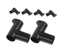 Generic 6pcs Black Plastic Right Angle Drying Rack End Clamps Clothes Rack Connectors for Single Double Rod Floor Standing Garment Poles Easy Installation Tube Connectors