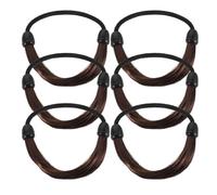 Generic 6pcs Dark Brown High Elastic Hair Bands for Women Ponytail Holders Invisible Hair Ties for Daily Use and Wigs