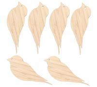 Generic 6pcs DIY Blank Bamboo Bookmarks Small Bird Shape, Eco-Friendly Bamboo Page Markers for Crafting, Graduation, and Book Decoration