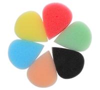 Generic 6pcs Face Paint Sponges Water Drop Shaped Skin Facial Sponges for Creative Art Vibrant Colors for Halloween Christmas Convenient Opp Bag for