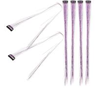 Generic 6pcs Filigree Wig Glitter Hair Extensions Hair Tinsel Kit for Girls Sparkle Extensions Braiding Tinsel for Braiding Styles