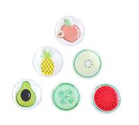 Generic 6pcs Fruit-Shaped Ice Eye Patches PVC Gel Cooling and Soothing Eye Pads for Summer Watermelon Lemon Avocado Pineapple Peach Designs