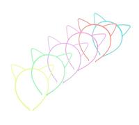 Generic 6pcs Glow-in-the-dark Cat Ear Headband Lighted Headband s Head Bands Cat Ears Luminous Headw Hairband Halloween s Light up s Plastic