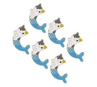 Generic 6pcs Golden Alloy Mermaid Cat Brooches for Women, Adorable and Delicate Lapel Pins, Accessories for Sweaters, Coats, and Everyday Fashion