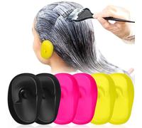 Generic 6PCS Hair Dye Ear Protectors, Reusable Ear Covers for Hair Coloring, Protective Earmuffs Set in Black, Pink and Yellow for Salon and Home Use