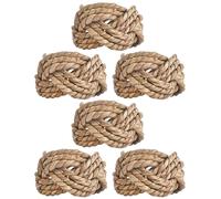 Generic 6pcs Hand-woven Straw Napkin Holders Decorative Napkin Rings for Dining Table Decor and Festival Dinner Table for Home