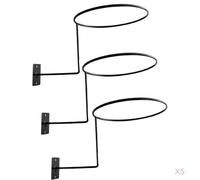 Generic 6pcs Metal Helmet Holder Wall Mount Hat Ball Rack Hanger Hook Stand, Black2