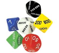Generic 6pcs Number Dice Set Multi-sided Game Dice for Tabletop Rpg Party Gaming Ones Hundreds Thousands Ten Thousands Random Colors Random Color