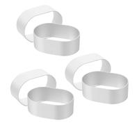 Generic 6pcs Oval Aluminum Alloy Half-Baked Cheese Cake Mousse Ring Mold Set for Baking Biscuits and Cakes, Kitchen DIY Home Bakeware Tools for Dessert Making
