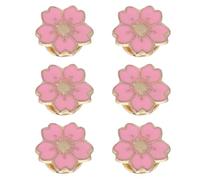 Generic 6pcs Pink Cherry Blossom Brooch Pins for Women, Alloy Flower Lapel Pins with Vivid Craftsmanship, Decorative Accessories for Dresses and Spring Wardrobe