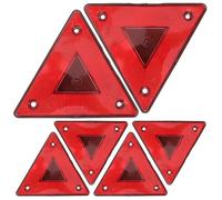 Generic 6pcs Plastic Triangle Reflectors for Car and Truck, Slow Moving Triangle Warning Signs with Red Reflective Surface, Flexible Application to Visibility on Road Trips