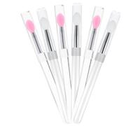 Generic 6pcs Portable Silicone Lip Brush Set Dustproof Cap, Multi-use Lip Applicators for Lipstick and Eyeshadow, Women’s Makeup Tools, Includes 3 Semi- and 3 Pink Brushes