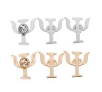 Generic 6pcs Psychology Psi Symbol Brooch Pins Durable Lapel Badges for Backpacks and Hats Stylish Jewelry Doctors Nurses Psychologists and Silver