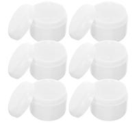 Generic 6pcs Refillable Plastic Face Cream Bottles 3.4oz 100ml with Dome Lid, Easy Dispensing Skincare Containers for Travel, White Pp Material Compact Size 6.7x6.7x5cm