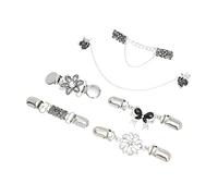 Generic 6pcs Retro Sweater Clips with Rhinestones Vintage Shawl and Cardigan Brooch Accessories Durable Material Unique Design for Scarf and Collar Decoration
