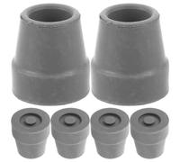 Generic 6pcs Rubber Cane Feet Tips for Quad Canes and Fourlegged Walking Aids, 16mm Flexible Rubber Replacement Feet Pads for Elderly Walking Sticks, Joint Protection and Anti-Slip