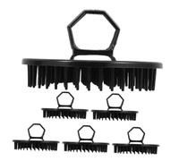 Generic 6pcs Scalp Massager Brush Set for Dandruff Removal Portable Exfoliating Shampoo Tool for Women Black Hair Scalp Scrubber for Shower and Massage