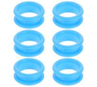 Generic 6pcs Silicone Finger Rings for Scissors Good Toughness and Comfortable Touch, Blue Soft Finger Protectors Suitable for Hairdressing Store and Home Use