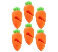 Generic 6pcs Silicone Pot Lid Spill Stoppers Carrot Shape Boil Lifters with Comfortable Hand Feeling for Home Kitchen Use to Keep Lid Open and Prevent Overflow