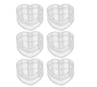 Generic 6pcs Small Heart-shaped Candy Boxes 85x65x39mm Plastic Party Favor Containers Wedding Treat Storage