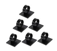 Generic 6pcs Small Microphone Clip Adhesive Holder Microphones Mic Clips for Stands Clamp Microphone Clips Microphone Mount Black Hard Plastic