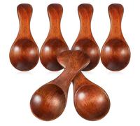 Generic 6pcs Small Spoons for Spices Jars, Wooden Kitchen Scoop Set Ergonomic Design, Reusable Mini Wood Spoons for Home Cooking and Tea Serving