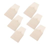 Generic 6pcs Velvet Necklace Pouch Jewelry Organizer Bags Microfiber Necklace Travel Pouch Pendant Earring Beige